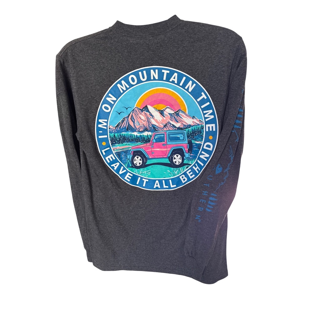 Simply Southern Long Sleeve " I am on mountain time Leave it all behind" Small
